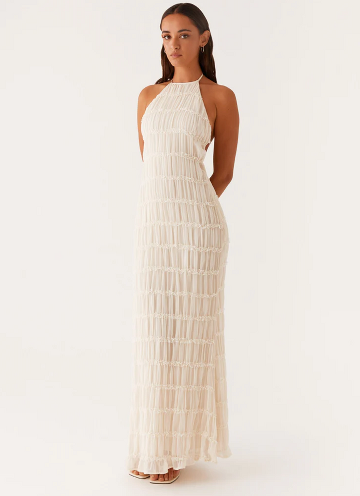 Selene Textured Halter Maxi Dress
