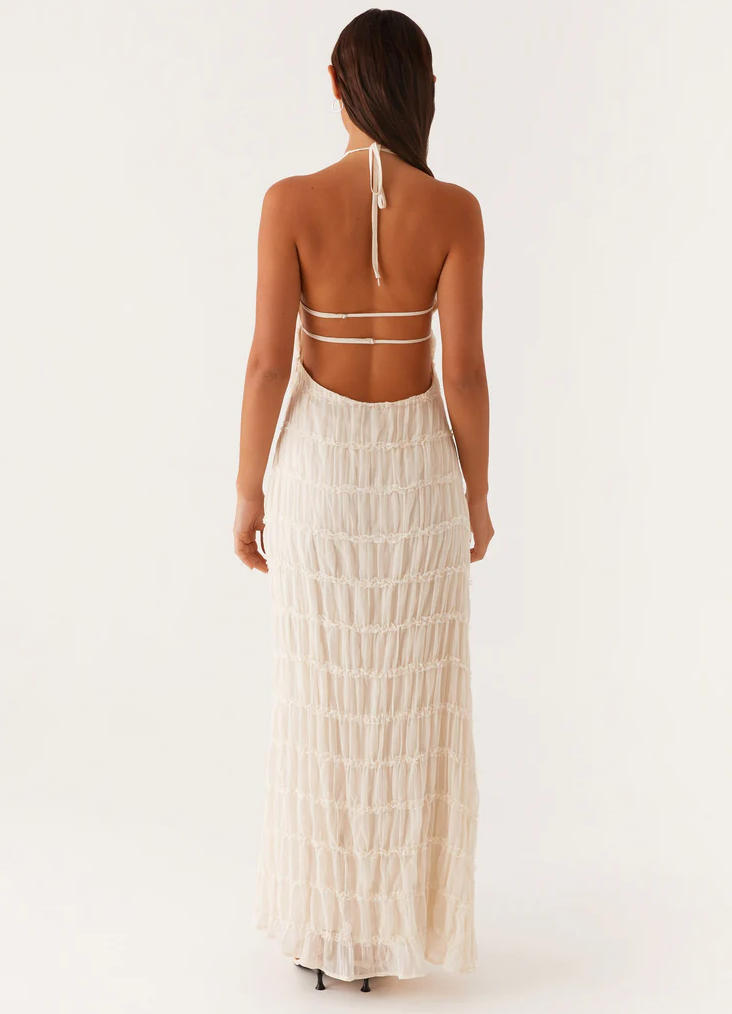 Selene Textured Halter Maxi Dress