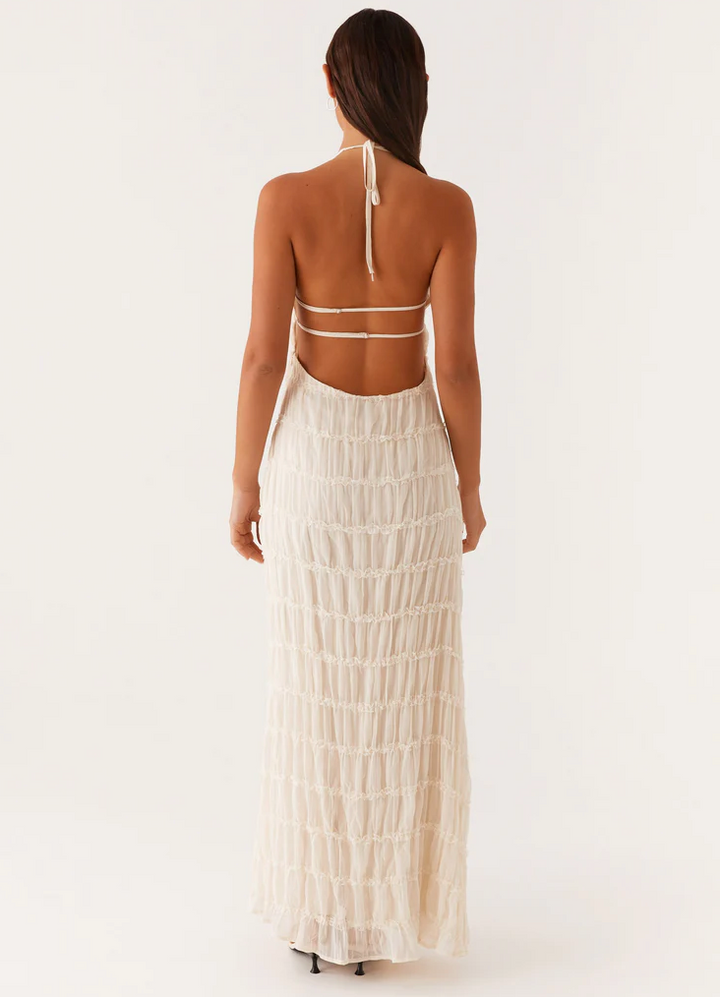 Selene Textured Halter Maxi Dress