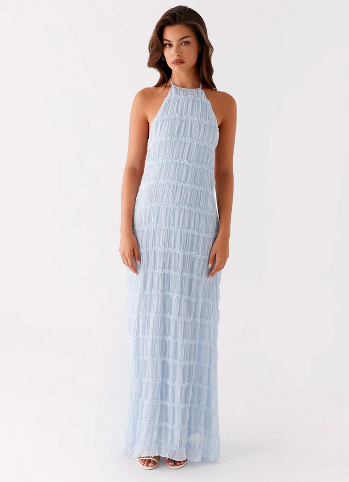 Selene Textured Halter Maxi Dress