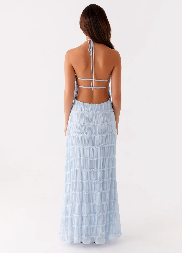 Selene Textured Halter Maxi Dress