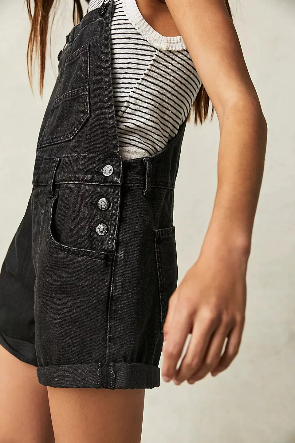Harlow Vintage Denim Short Overalls