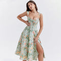 Meadow Muse Floral Corset Midi Dress