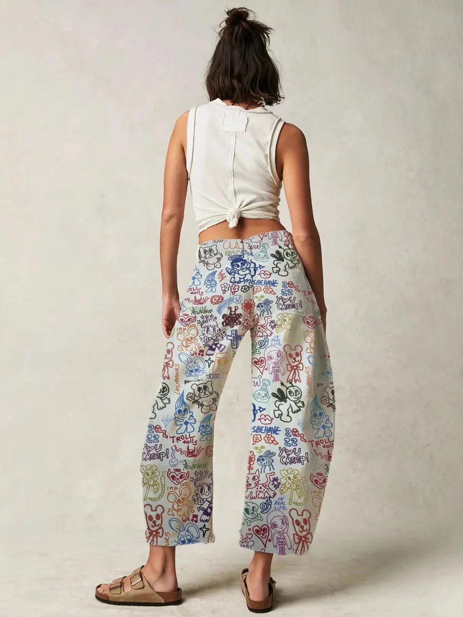 Linnea Floral Tapestry Wide Leg Jeans