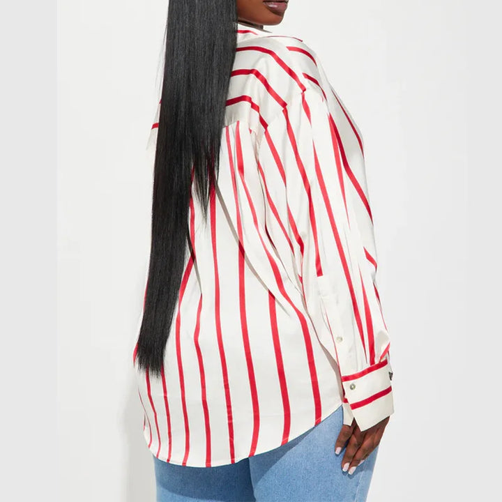 Serelisse Satin Stripe Button Shirt