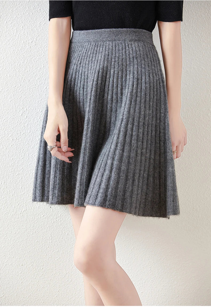 Célestine Merino Pleated Mini Skirt