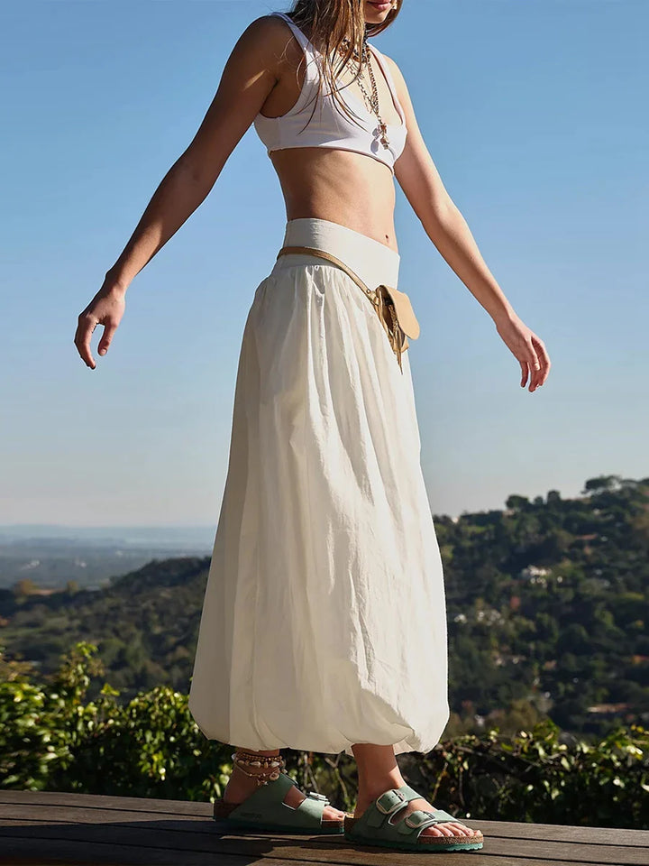 Maravelle Flare Balloon Hem Skirt