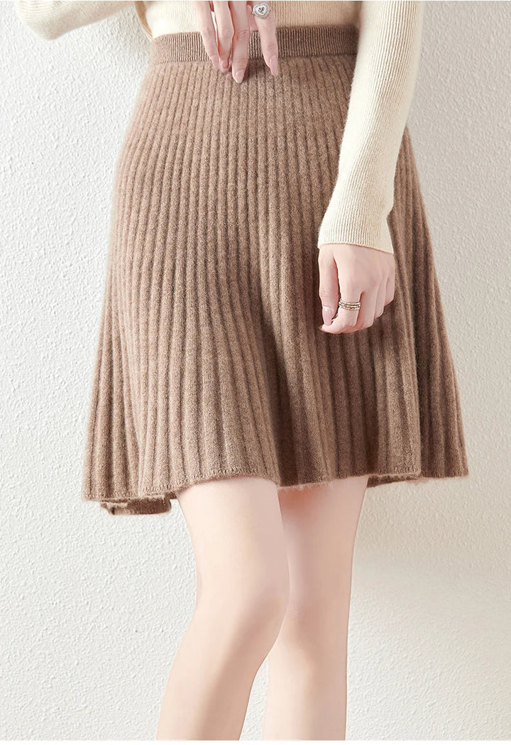 Célestine Merino Pleated Mini Skirt