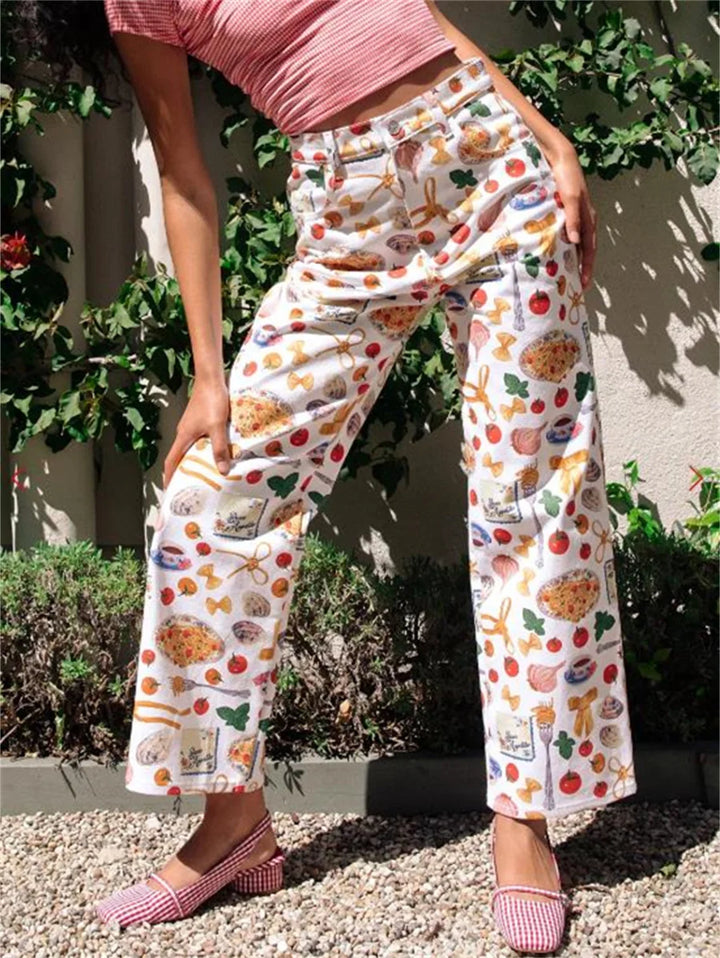 Maribelle Printed Straight Leg Jeans