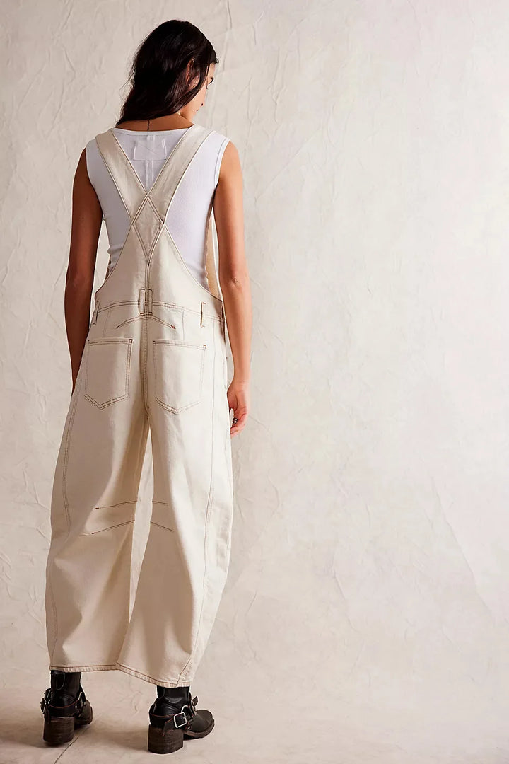 Calvia Wide-Leg Denim Overalls