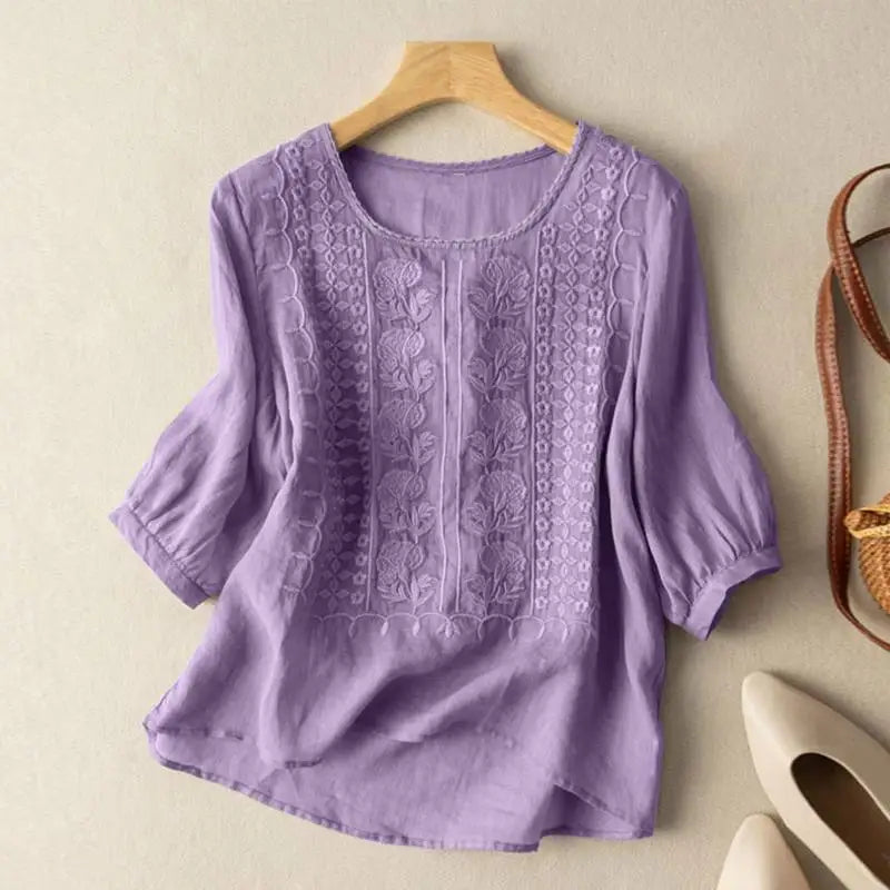 Elaria Embroidered Relaxed Blouse