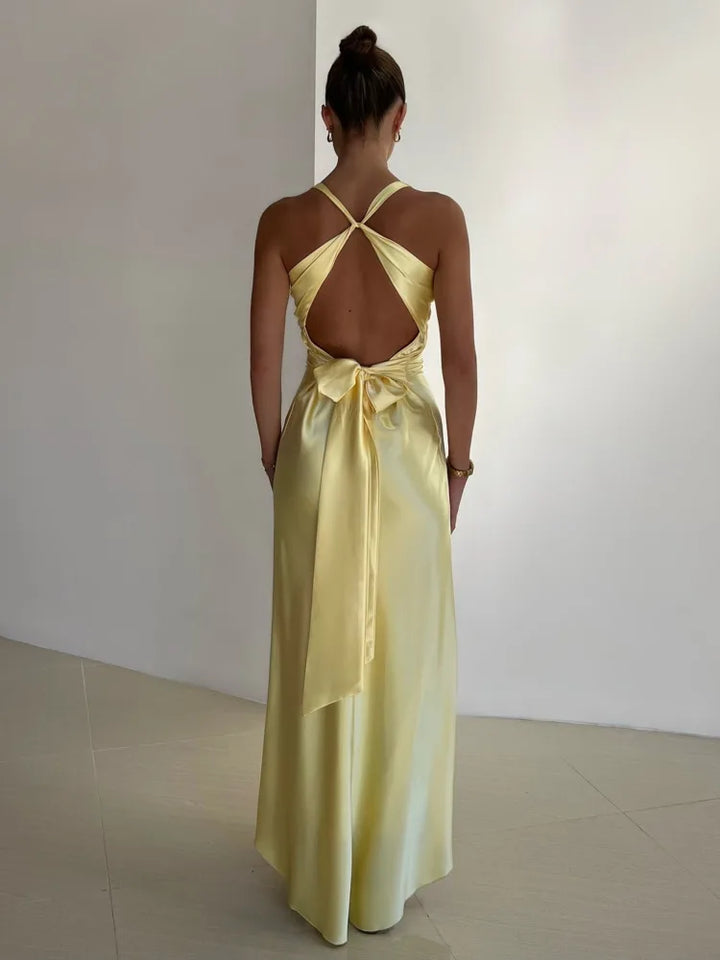 Lydia Elegant Sleeveless V-Neck Maxi Dress for Special Occasions