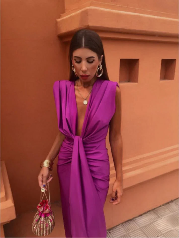Darcy Elegant Pleated Maxi Dress
