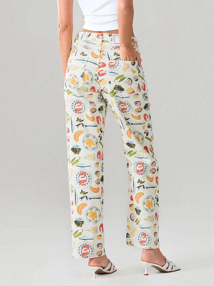 Maribelle Printed Straight Leg Jeans