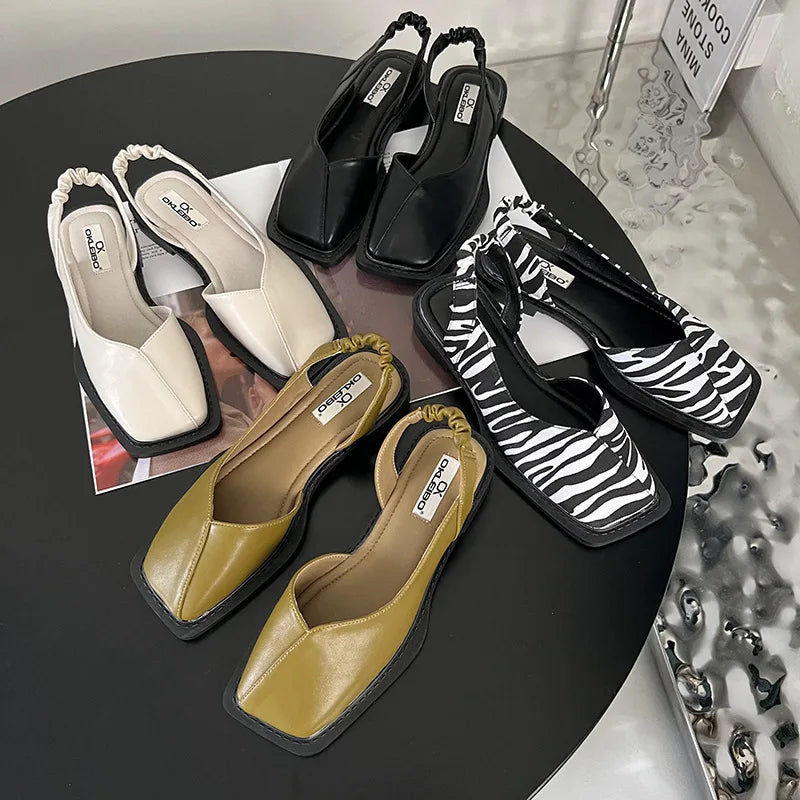 Mila Slingback Sandals with Square Toe for Women