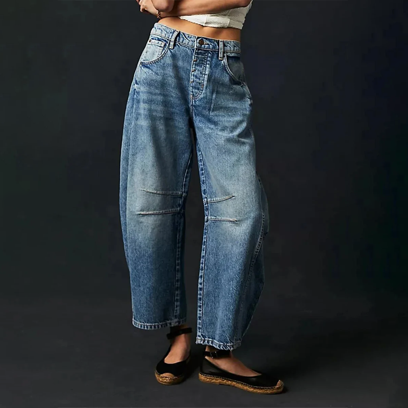 Marielle Mid Rise Cropped Wide Leg Jeans