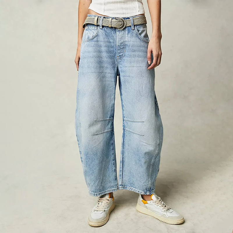 Marielle Mid Rise Cropped Wide Leg Jeans