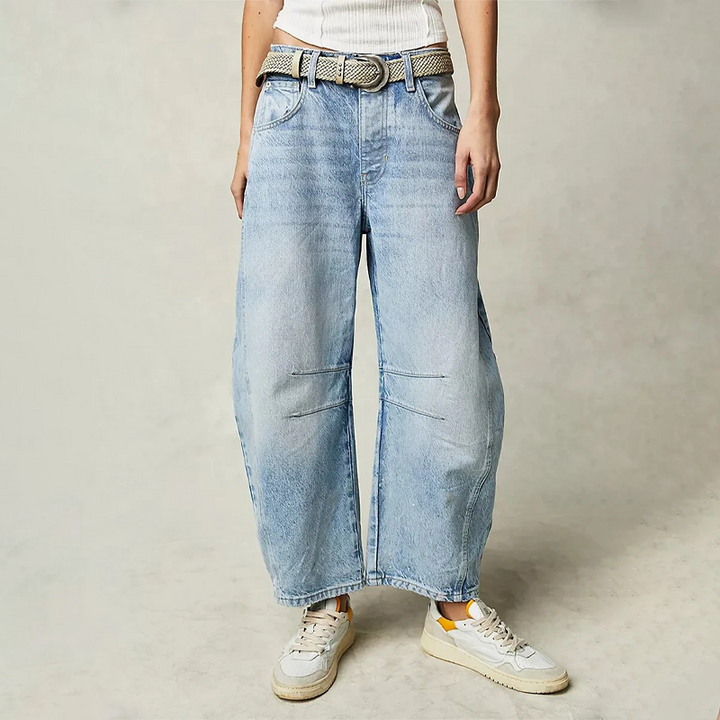 Marielle Mid Rise Cropped Wide Leg Jeans