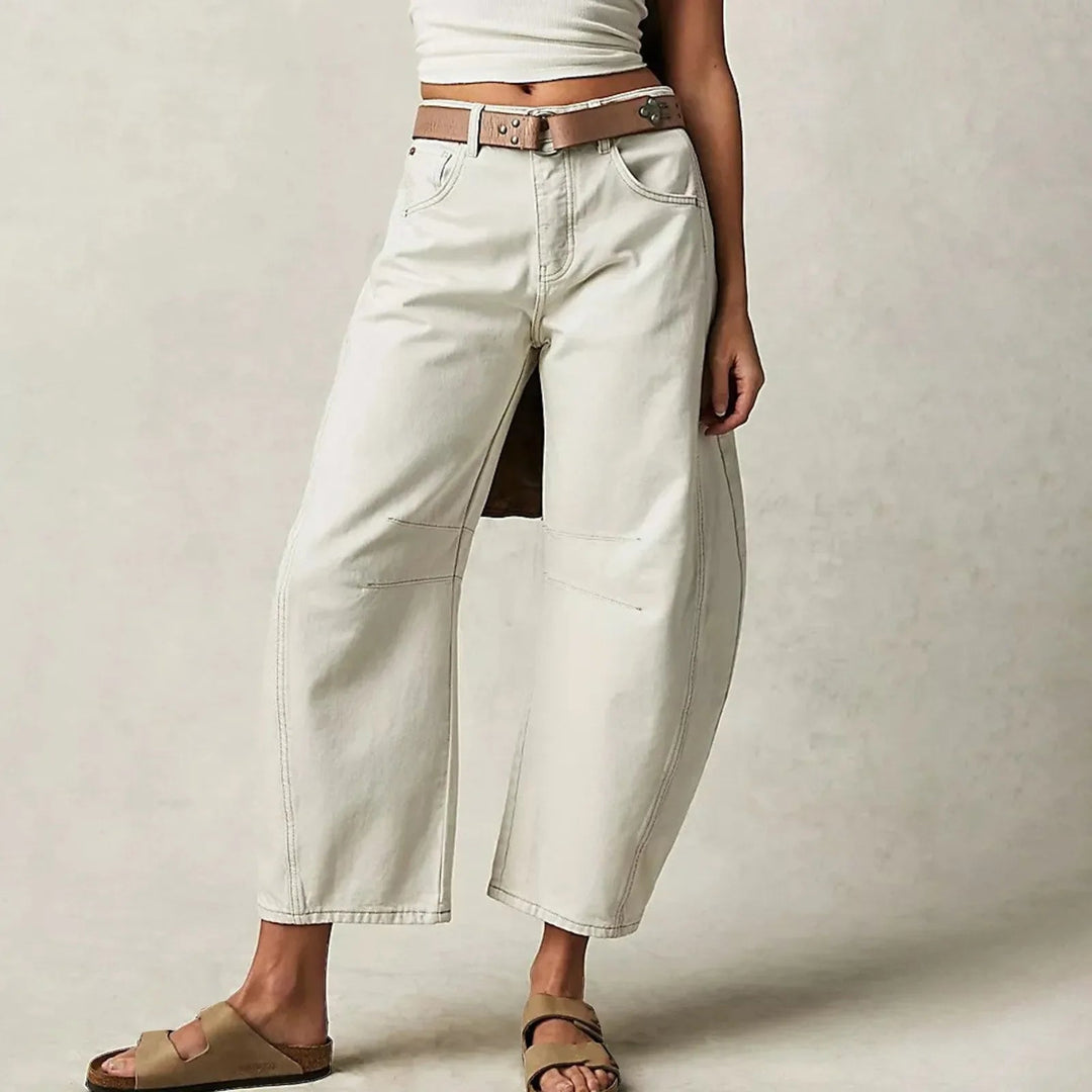 Marielle Mid Rise Cropped Wide Leg Jeans