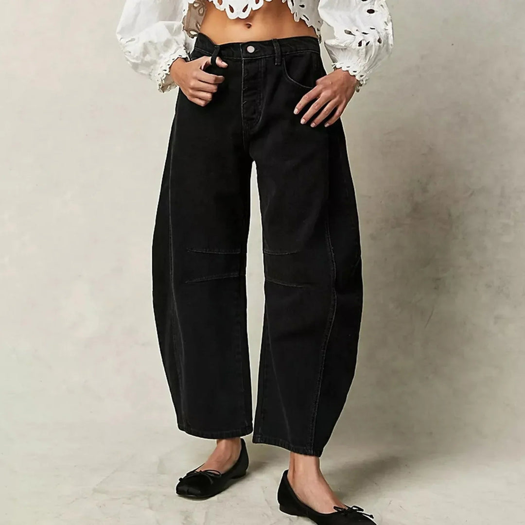 Marielle Mid Rise Cropped Wide Leg Jeans