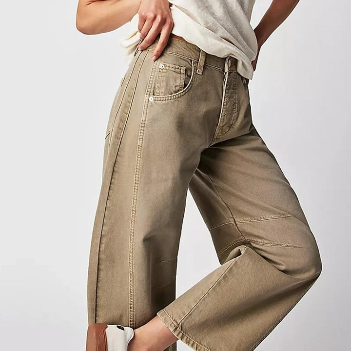 Marielle Mid Rise Cropped Wide Leg Jeans