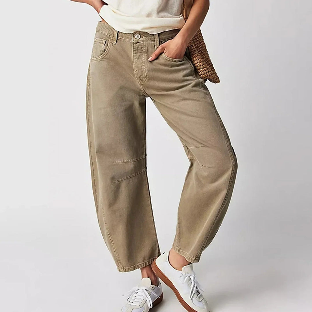 Marielle Mid Rise Cropped Wide Leg Jeans