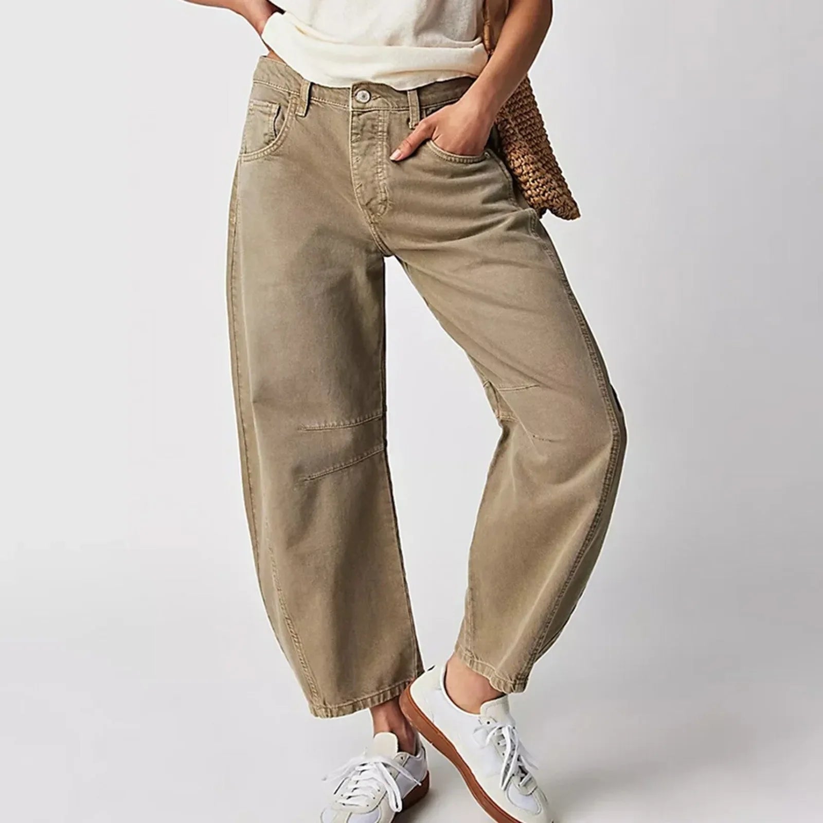 Marielle Mid Rise Cropped Wide Leg Jeans