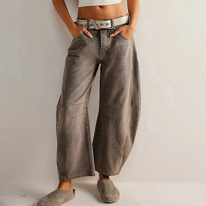 Marielle Mid Rise Cropped Wide Leg Jeans