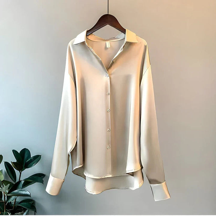Violetta Satin Shirt Blouse