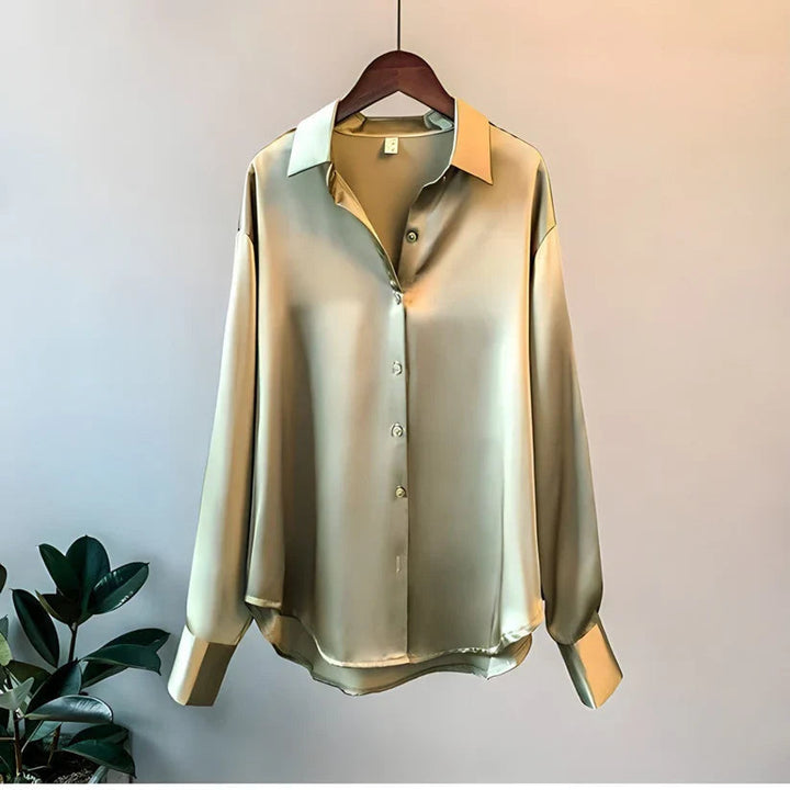 Violetta Satin Shirt Blouse