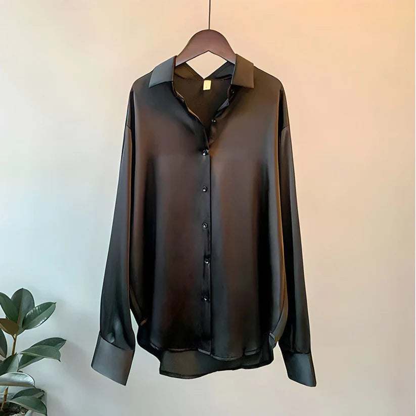 Violetta Satin Shirt Blouse