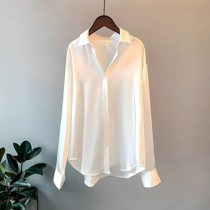 Violetta Satin Shirt Blouse