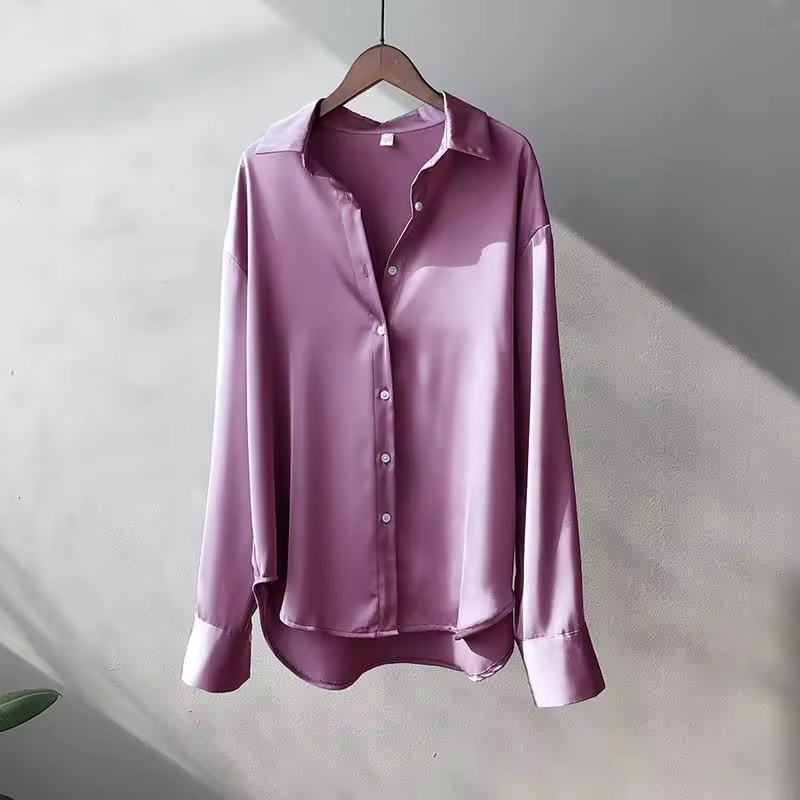 Violetta Satin Shirt Blouse