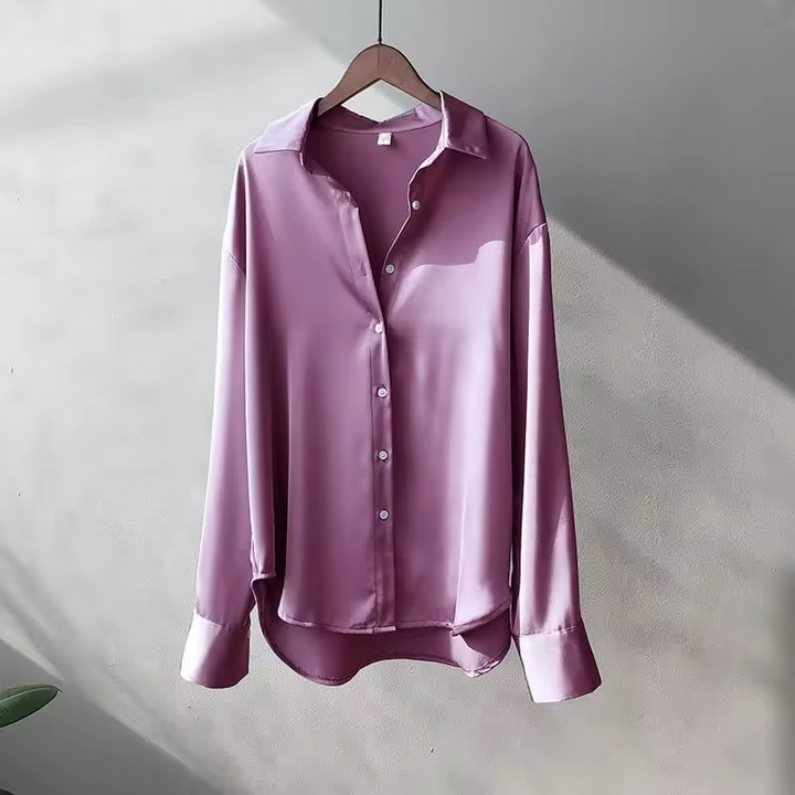 Violetta Satin Shirt Blouse