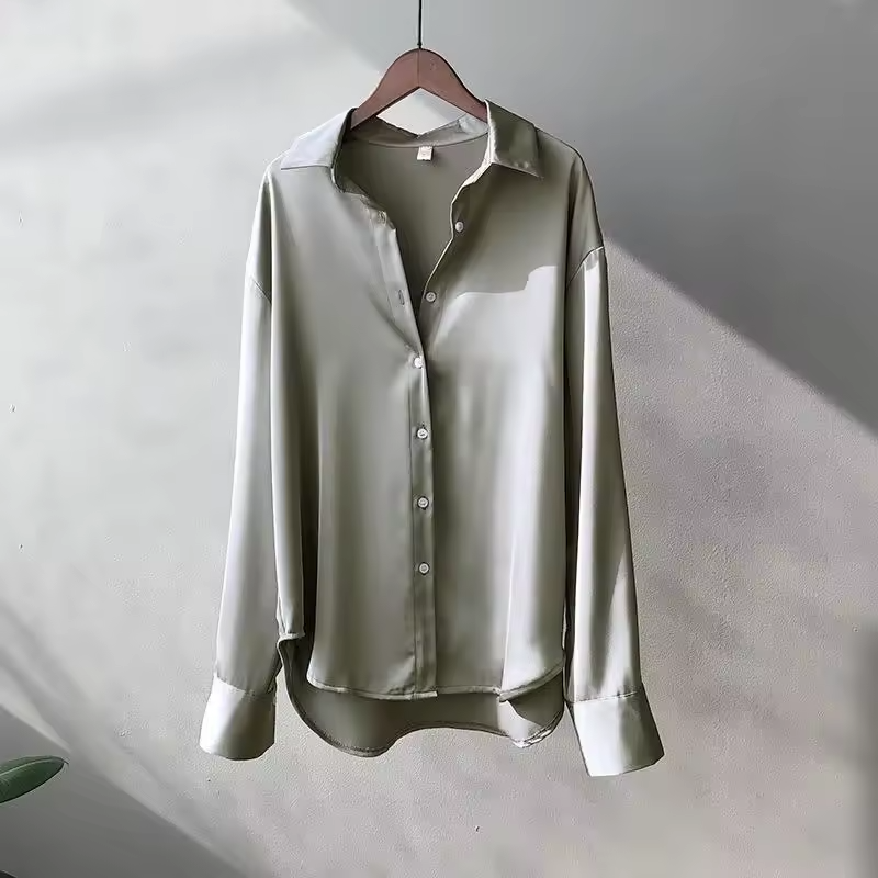 Violetta Satin Shirt Blouse
