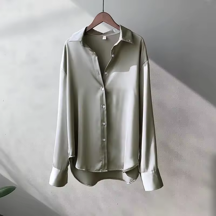 Violetta Satin Shirt Blouse