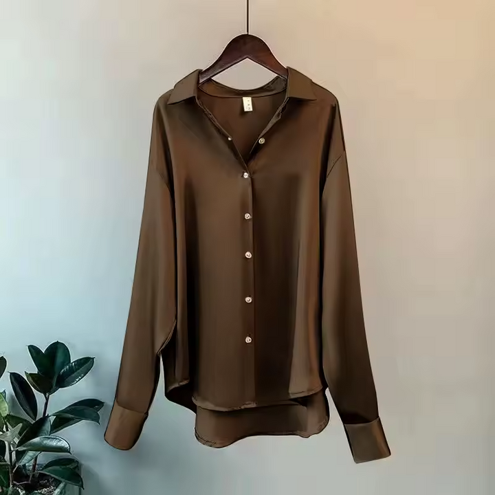 Violetta Satin Shirt Blouse