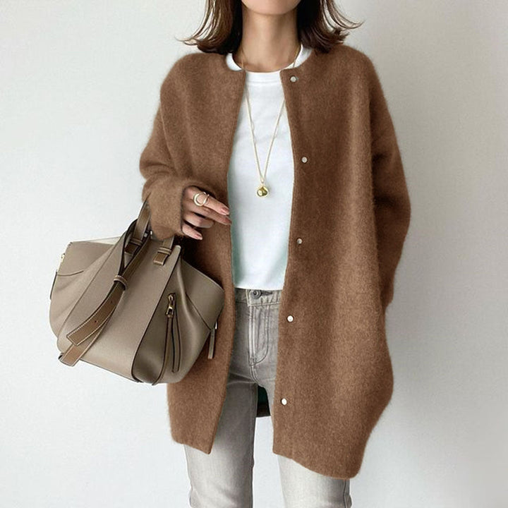 Women’s Wool Cardigan | Suede Details | Soft & Relaxed Fit