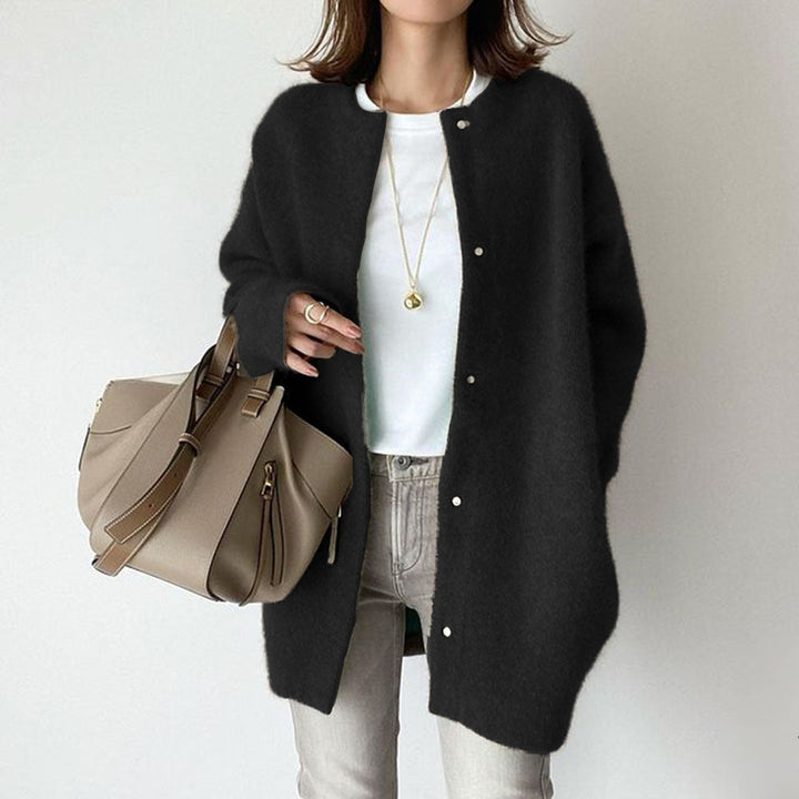 Women’s Wool Cardigan | Suede Details | Soft & Relaxed Fit