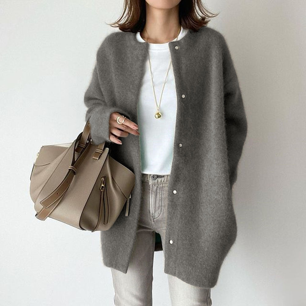 Women’s Wool Cardigan | Suede Details | Soft & Relaxed Fit