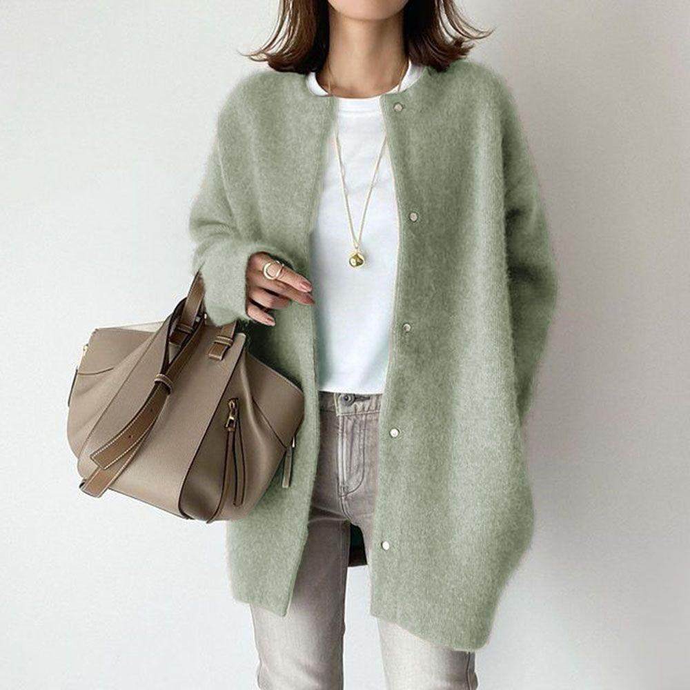 Women’s Wool Cardigan | Suede Details | Soft & Relaxed Fit