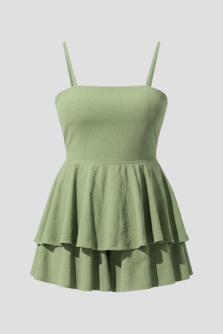 Ella Spaghetti Strap Flared Skirt Mini Dress