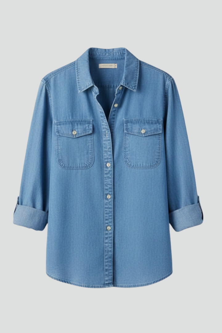 Lydia Classic Button Front Denim Shirt