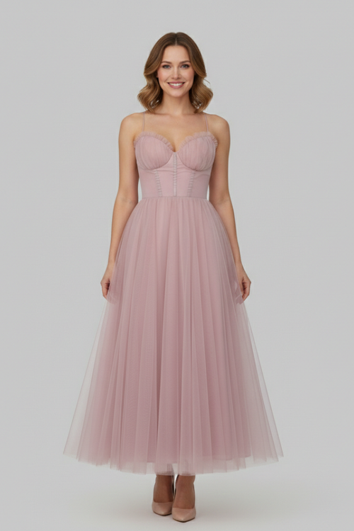 Bella Women’s Strapless Tulle Skirt Maxi Dress