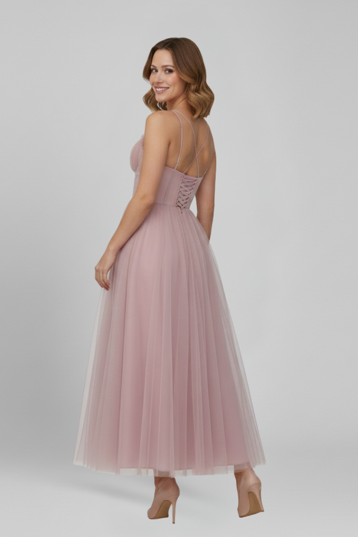 Bella Women’s Strapless Tulle Skirt Maxi Dress