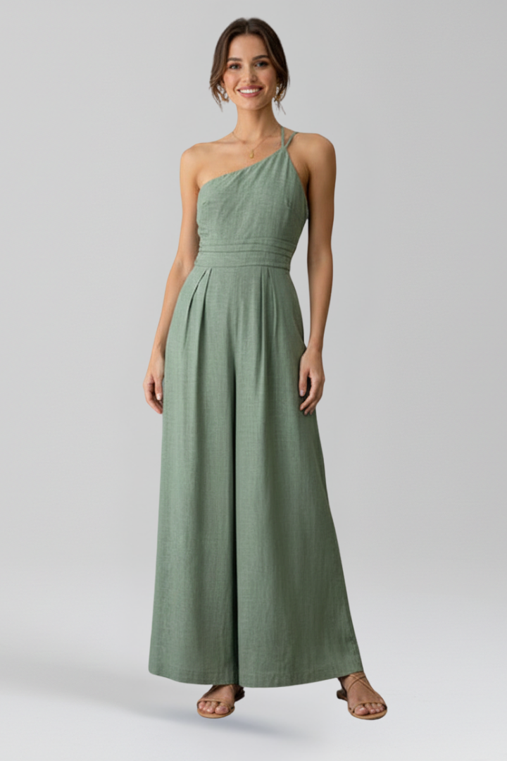 Mia One-Shoulder Wide-Leg Jumpsuit