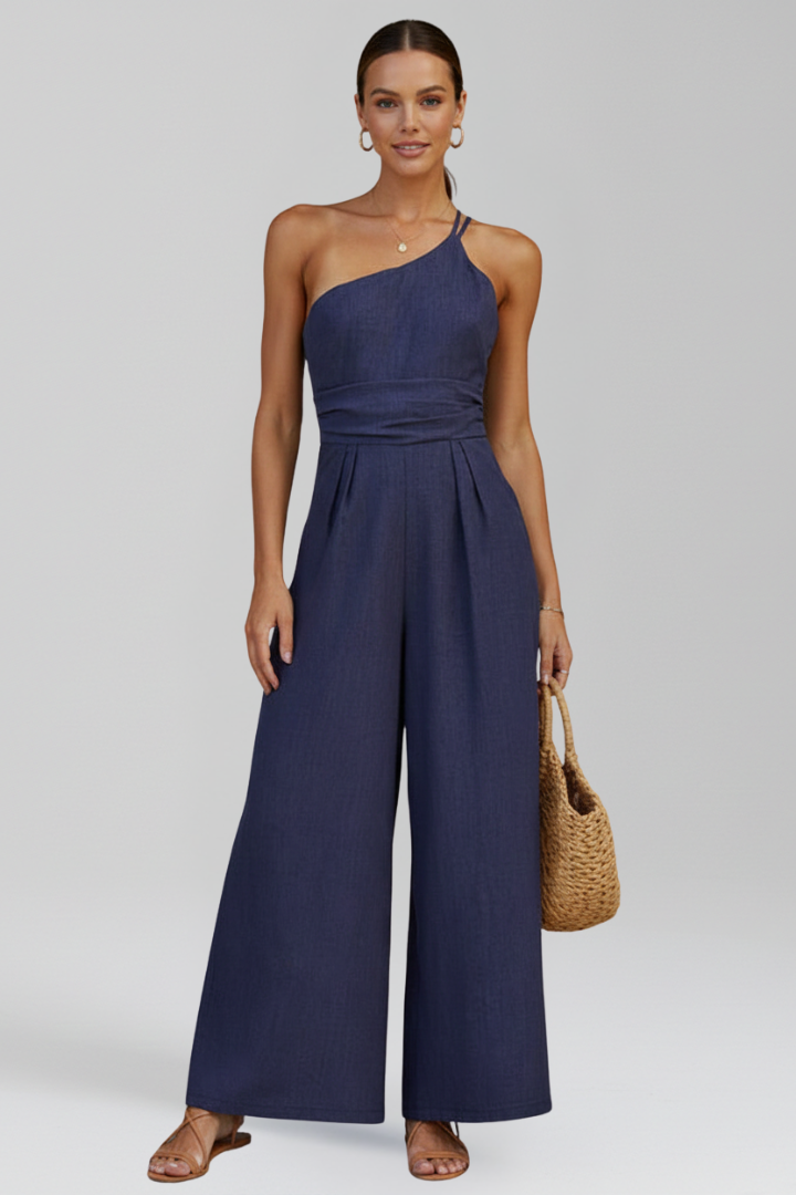 Mia One-Shoulder Wide-Leg Jumpsuit