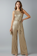 Margaret Sequin Straight-Leg Evening Jumpsuit