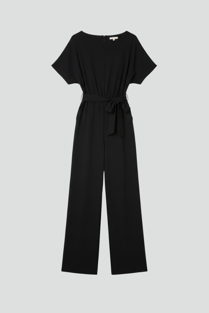 Rachel Tie-Belt Wide-Leg Classic Jumpsuit