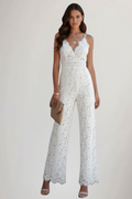 Sarah Sleeveless Lace V-Neck Wide-Leg Jumpsuit
